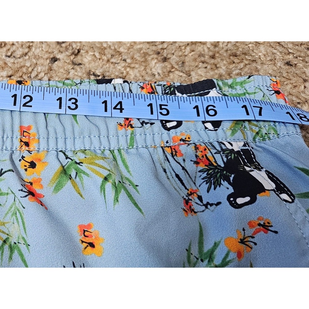 Public Access Mens Panda Bamboo Print Swim Trunks Light Blue Medium 36" Shorts - Picture 9 of 9